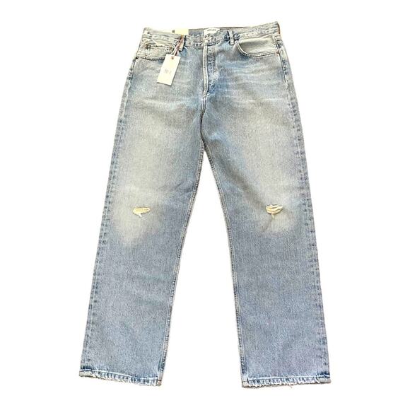 AGOLDE 90s Pinch Waist Flashback High Rise Straight Leg Light Wash 32 NWT - Picture 2 of 15